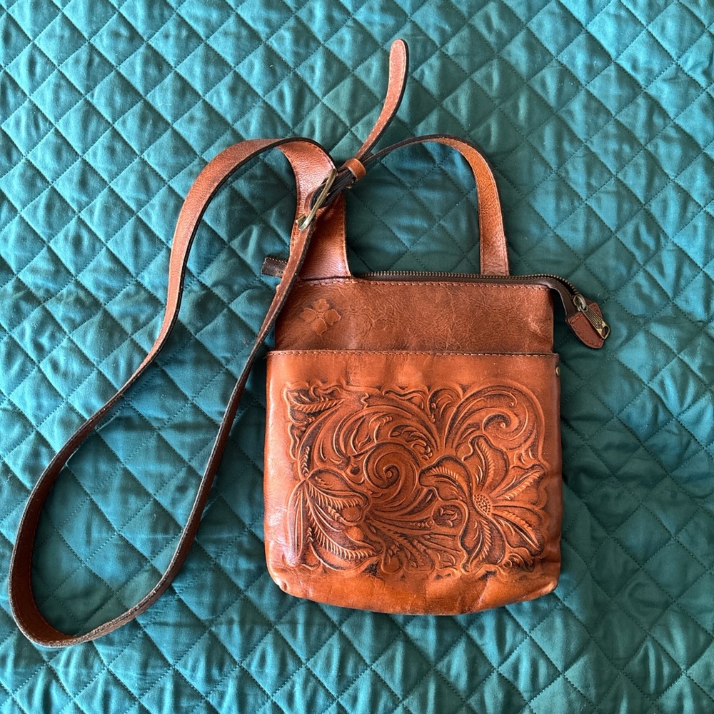 Embossed Leather Crossbody Bag